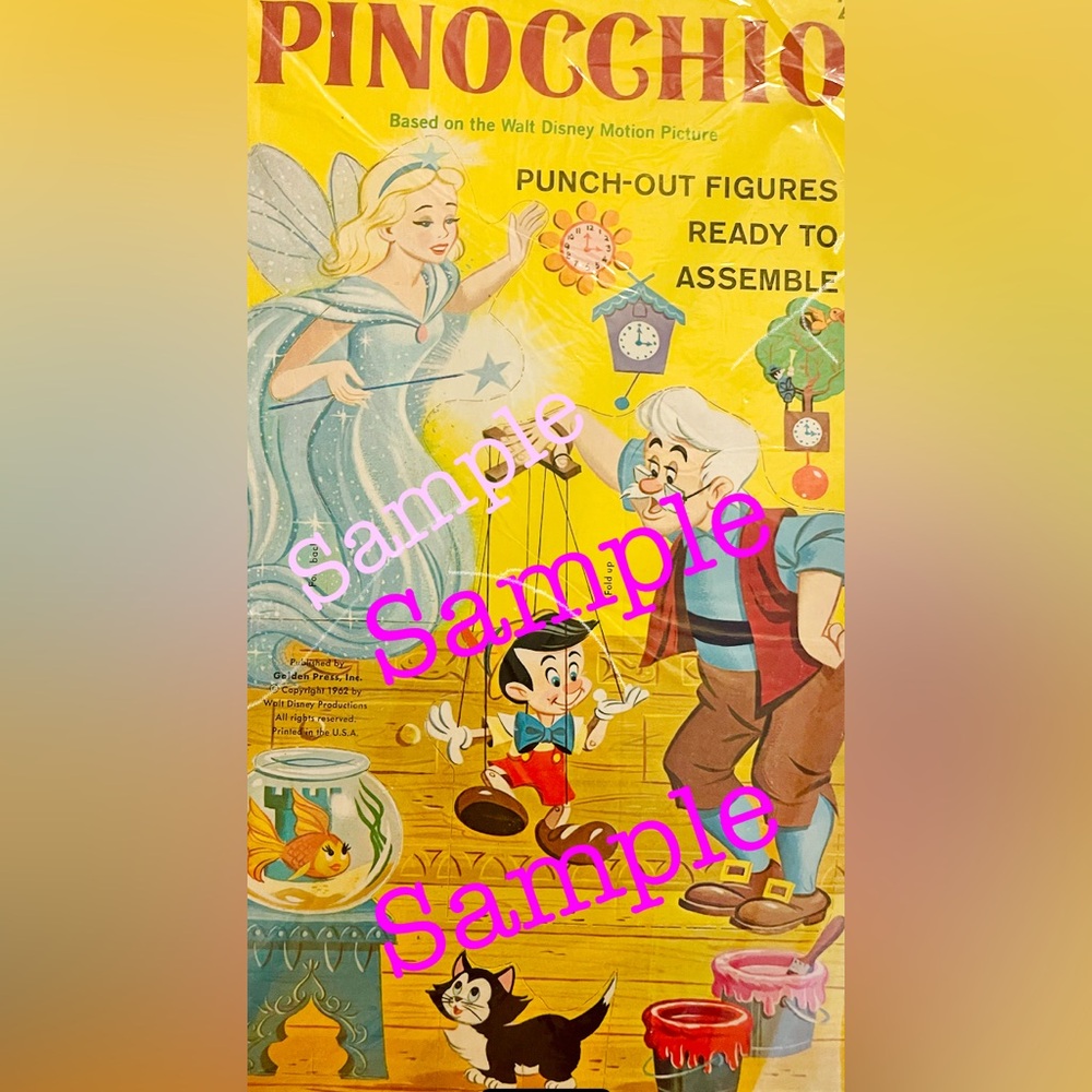 Disney Pinocchio VINTAGE Punch- OUT BOOK